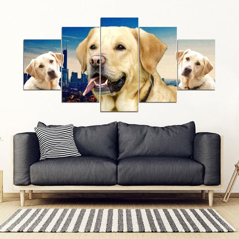 Labrador Retriever Print- Piece Framed Canvas- Free Shipping