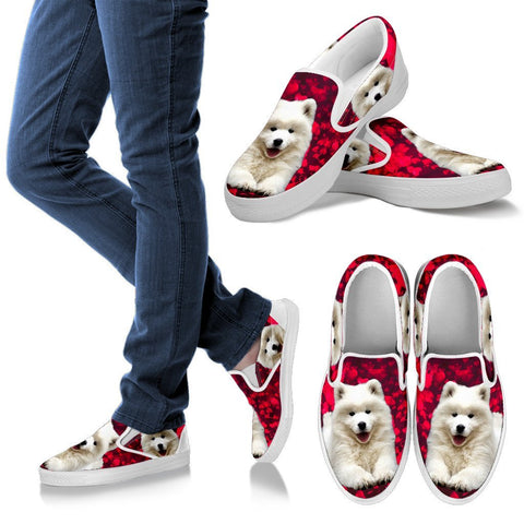 Valentine's Day Special-Samoyed Dog Print Slip Ons For Women- Free Shipping