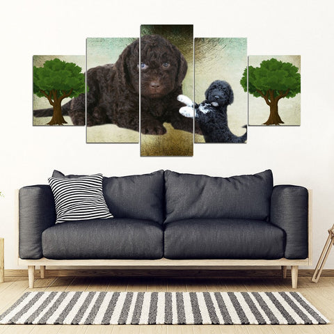Barbet Dog Print-5 Piece Framed Canvas- Free Shipping
