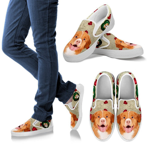 Valentine's Day Special-Nova Scotia Duck Tolling Retriever Print Slip Ons For Women-Free Shipping