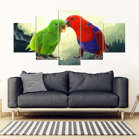 Eclectus Parrot Print 5 Piece Framed Canvas- Free Shipping