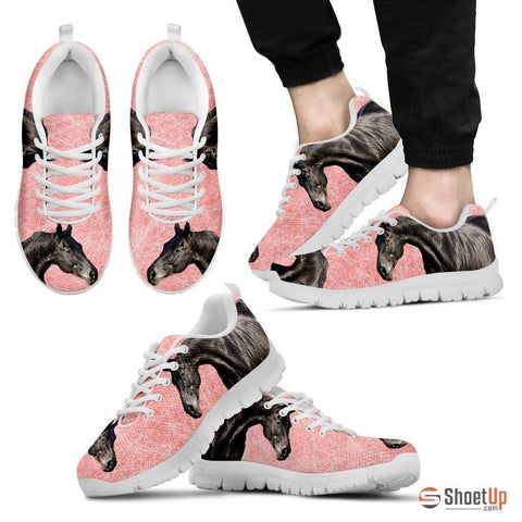 Thoroughbred Horse Print (Black/White) Running Shoes For Men-Free Shipping Limited Edition
