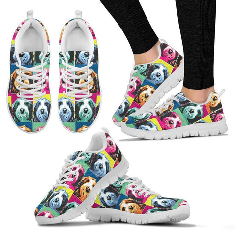Bearded Collie Pattern Print Sneakers For Women- Express Shipping