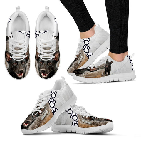 Customized Dog Print Sneakers For Women(White)-Designed By Andrea Frey-Express Shipping