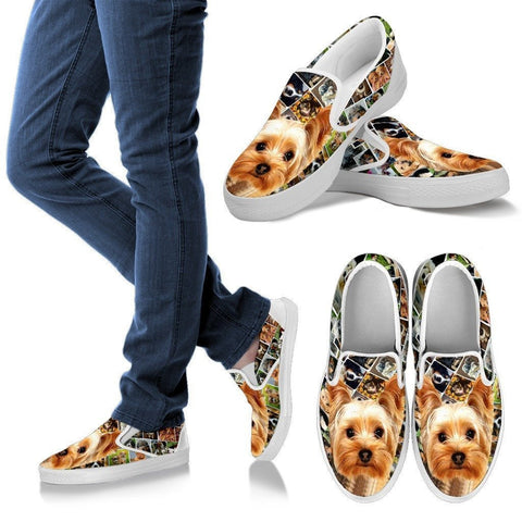 Amazing Yorkshire Terrier Print Slip Ons For Women-Express Shipping