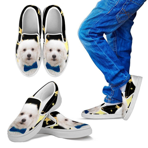 Coton De Tulear Print Running Slip Ons For Kids- Express Shipping
