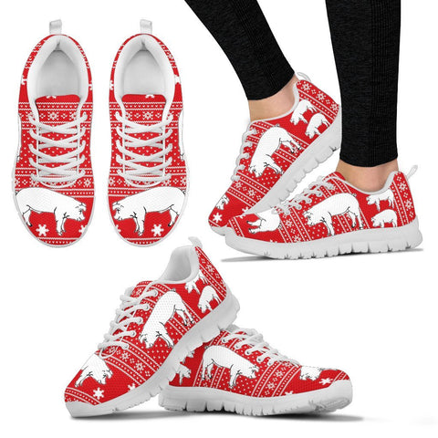 American Yorkshire Pig Print Christmas Running Shoes For Women- Free Shipping