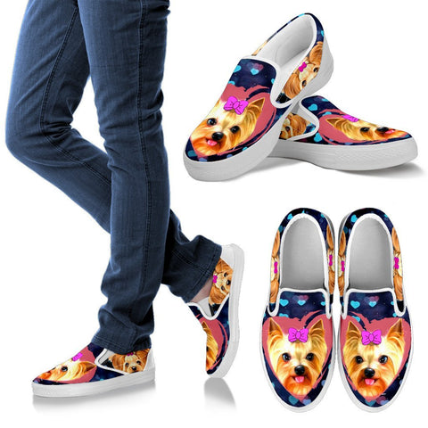 Valentine's Day Special-Yorkshire Terrier (Yorkie) Print Slip Ons Shoes For Women-Free Shipping