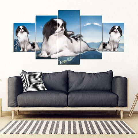 Japanese Chin Print- Piece Framed Canvas- Free Shipping