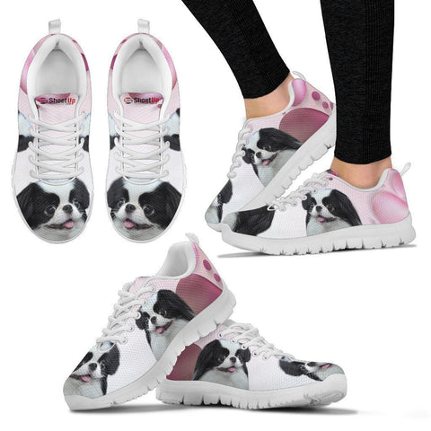 Japanese Chin Pink White Print Running Shoes For Women-Free Shipping