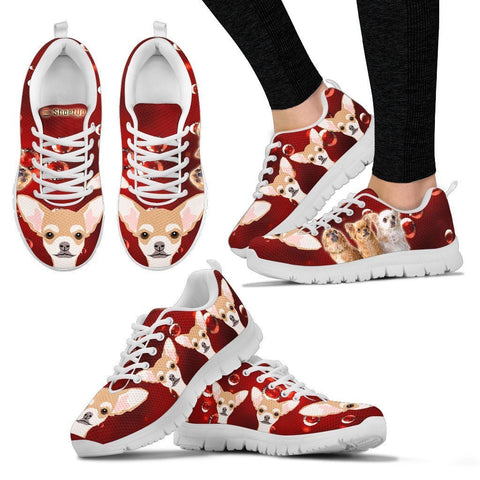 Chihuahua On Red-Women's Running Shoes-Free Shipping