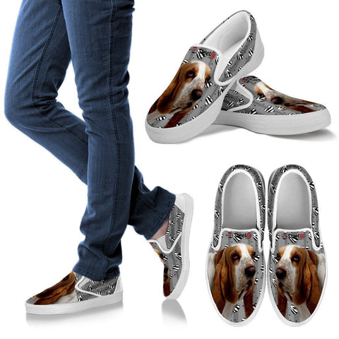 Basset Hound Hearts Print Slip Ons For Women-Free Shipping
