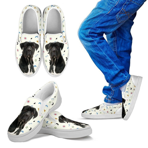 Cane Corso Dog Print Slip Ons For Kids-Express Shipping