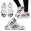Whippet Dog Blue White Print Sneakers For Women-Free Shipping