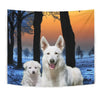 Lovely White Shepherd Dog Print Tapestry-Free Shipping