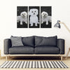 Maltese Dog Print-5 Piece Framed Canvas- Free Shipping