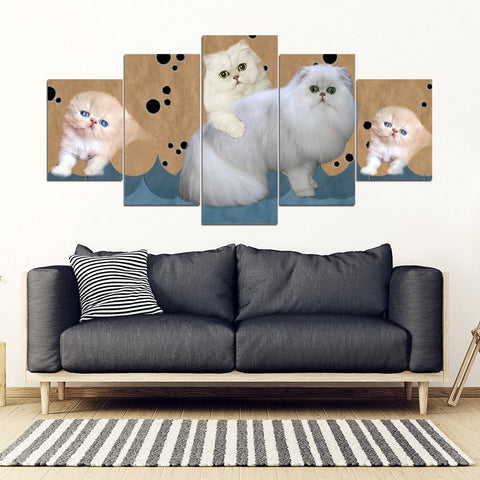 Persian Cat2 Print-5 Piece Framed Canvas- Free Shipping