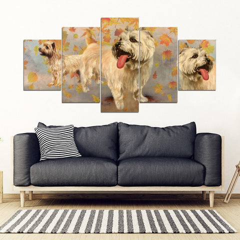 Cairn Terrier Print-5 Piece Framed Canvas- Free Shipping