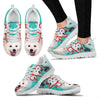 American Eskimo With With Rose Print Running Shoe For Women-Free Shipping- For 24 Hours Only