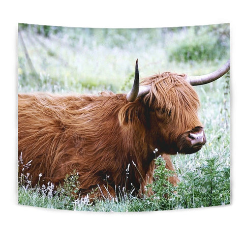 Amazing Highland Cattle (Cow) Print Tapestry-Free Shipping