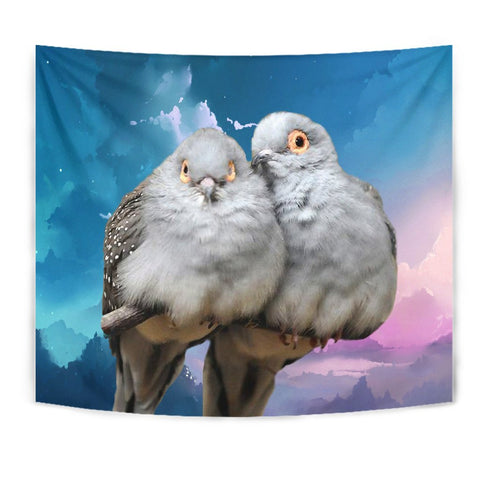 Lovely Diamond Dove Bird Print Tapestry-Free Shipping