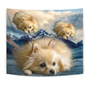 Pomeranian Dog Print Tapestry-Free Shipping