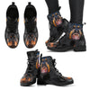 Rottweiler On Black Print Boots For Women- Express Shipping