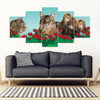 Maine Coon Cat2 Print-5 Piece Framed Canvas- Free Shipping