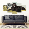 Newfoundland Dog Print-5 Piece Framed Canvas- Free Shipping