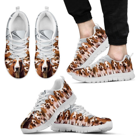 Basset Hound With Puppies Dog Running Shoes For Men-Free Shipping