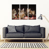 Maine Coon Cat Print-5 Piece Framed Canvas- Free Shipping