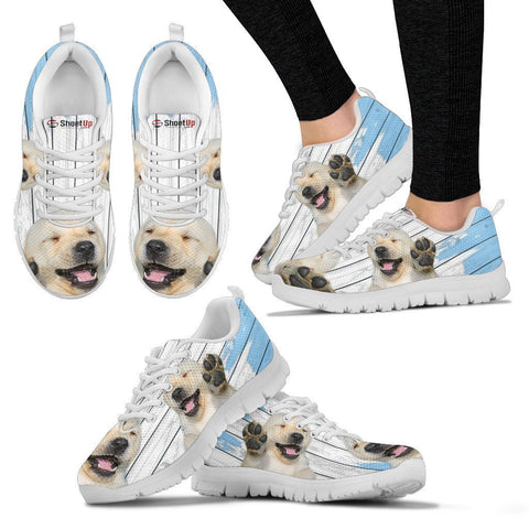 Labrador Retriever Blue White Print Sneakers For Women-Free Shipping