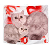 Exotic Shorthair Cat On Red Print Tapestry-Free Shipping
