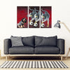 Bluetick Coonhound On Black and Red Print-5 Piece Framed Canvas- Free Shipping