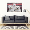 West Highland White Terrier (Westie) With Family Print-5 Piece Framed Canvas- Free Shipping