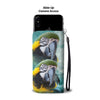 Blue and Yellow Macaw Print Wallet Case-Free Shipping