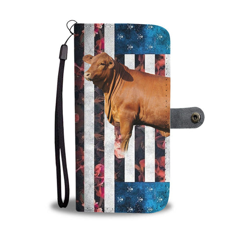 Red Brangus Cattle (Cow) Print Wallet Case-Free Shipping