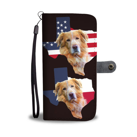 Amazing Golden Retriever Dog On Map Print Wallet Case-Free Shipping-Tx State