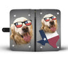Golden Retriever With Glasses Print Wallet Case-Free Shipping-TX State