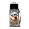 Golden Retriever With Glasses Print Wallet Case-Free Shipping-TX State