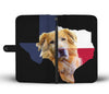 Golden Retriever Dog On Black Print Wallet Case-Free Shipping-Tx State
