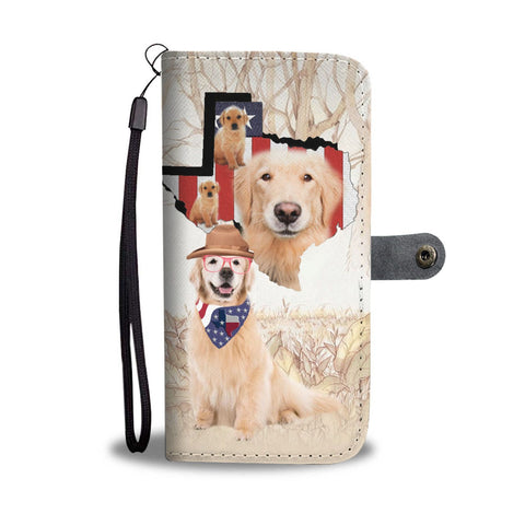 Awesome Golden Retriever Print Wallet Case-Free Shipping-TX State