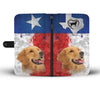 Lovely Golden Retriever Print Wallet Case- Free Shipping-TX State