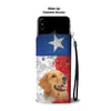 Lovely Golden Retriever Print Wallet Case- Free Shipping-TX State