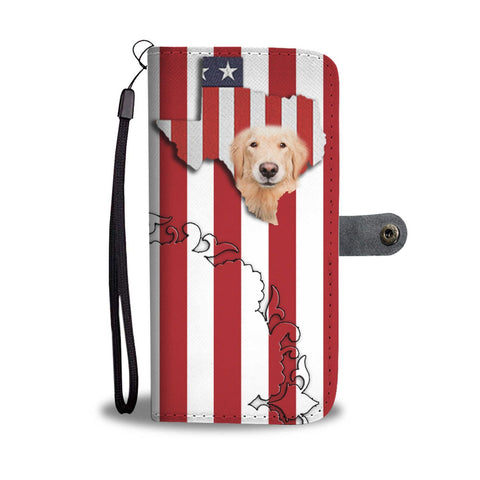 Cutest Golden Retriever Floral Print Wallet Case-Free Shipping-TX State