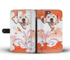 Golden Retriever Print On Flowing Shapes Wallet Case-Free Shipping-TX State