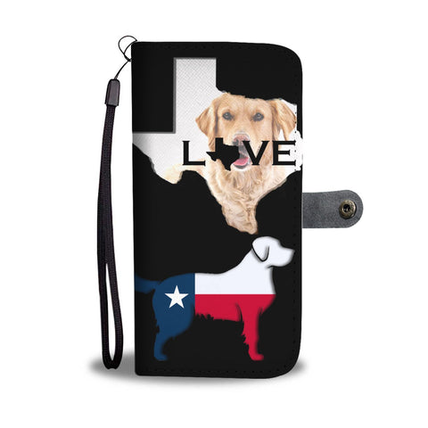 Golden Retriever Dog TX Love Print Wallet Case-Free Shipping-TX State