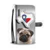 Pug Print Wallet Case-Free Shipping-TX State