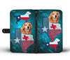 Lovely Golden Retriever Dog On Light Blue Print Wallet Case-Free Shipping-TX State