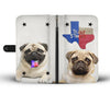 Amazing Pug Dog Print Wallet Case-Free Shipping-TX State